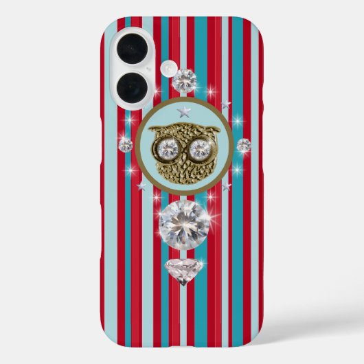 Coques Case-Mate iPhone Chic hibou à rayures (Verso)