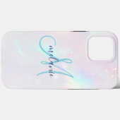 Coques Case-Mate iPhone Chic Holographic Iridescent Monogram (Verso (horizontal))