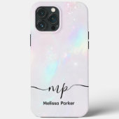 Coques Case-Mate iPhone Chic Holographic Iridescent Monogram (Verso)
