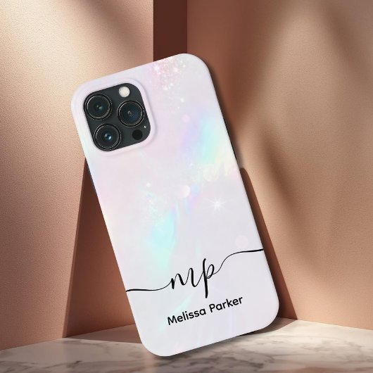 Coques Case-Mate iPhone Chic Holographic Iridescent Monogram