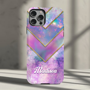 Coque Pour iPhone 15 Chic holographique féminin rose élégant