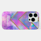Coques Case-Mate iPhone Chic holographique girly élégant rose (Verso (horizontal))