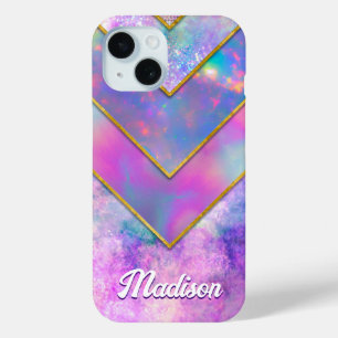 Coque Pour iPhone 15 Chic holographique girly élégant rose