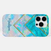Coques Case-Mate iPhone Chic holographique girly style bleu (Verso (horizontal))