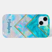 Coques Case-Mate iPhone Chic holographique girly style bleu (Verso (horizontal))