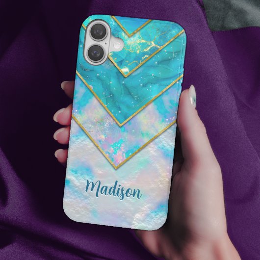 Coques Case-Mate iPhone Chic holographique girly style bleu