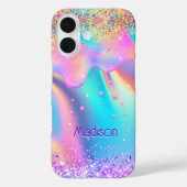 Coques Case-Mate iPhone Chic holographique monogramme de parties scintilla (Verso)