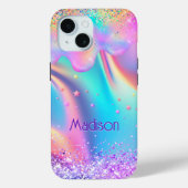 Coques Case-Mate iPhone Chic holographique monogramme de parties scintilla (Verso)