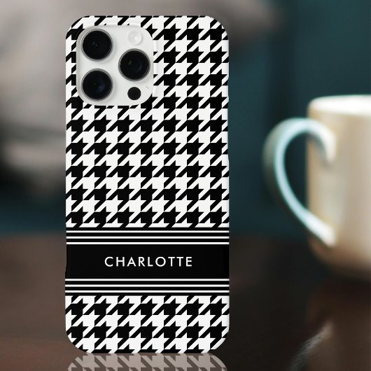 Coques Case-Mate iPhone Chic Houndstooth Nom du Motif Noir Blanc