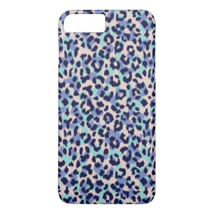 Coque iPhone 8 Plus/7 Plus Chic imprimé guépard bleu beige coloré monogramme