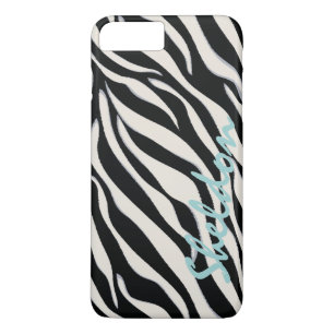 Etui iPhone Case-Mate Chic imprimé zèbre noir et blanc monogramme