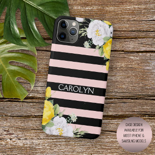 Case-Mate iPhone Case Chic Jaune Chic Roses Blanches Motif Floral