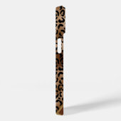Coques Case-Mate iPhone Chic Leopard Motif noir bronze Monogramme (Verso / Droite)