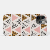 Coques Case-Mate iPhone Chic Leopard & Pink Triangle Pattern (Dos (Horizontal))