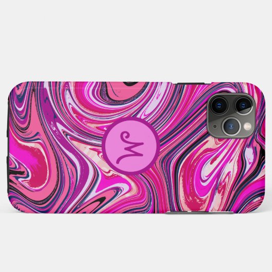 Coques Case-Mate iPhone Chic Marble Swirl Monogram (Dos (Horizontal))