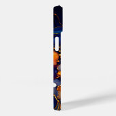 Coques Case-Mate iPhone Chic marine aqua orange marbre faux parties scinti (Verso / Droite)