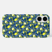 Coques Case-Mate iPhone Chic Méditerranéen Rustique Citrons Feuille Bleue (Verso (horizontal))