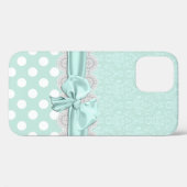 Coques Case-Mate iPhone Chic Mint Green Damask iPhone (Verso (horizontal))
