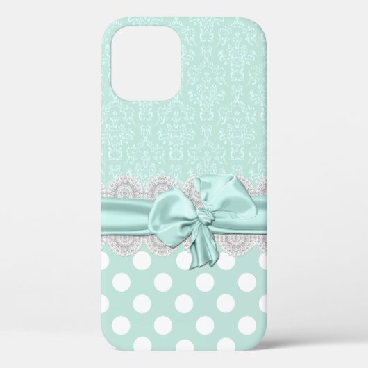 Coques Case-Mate iPhone Chic Mint Green Damask iPhone (Verso)