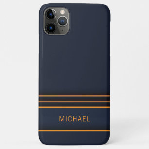 Case-Mate iPhone Case Chic Moderne Bleu Nuit Or Nom Personnalisé
