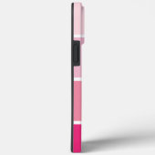 Coques Case-Mate iPhone Chic moderne rose rayures Nom blanc (Verso / Droite)