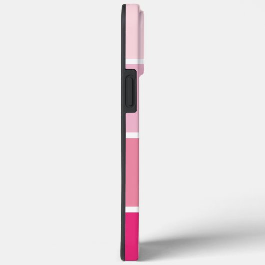 Coques Case-Mate iPhone Chic moderne rose rayures Nom blanc (Verso / Droite)