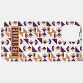 Coques Case-Mate iPhone chic moderne violet et or abstrait Motif (Verso (horizontal))