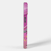 Coques Case-Mate iPhone Chic Monogram M Argent Glam Magenta Gouttes de Plu (Verso / Droite)