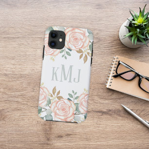 Case-Mate iPhone Case Chic Monogramme Botanique Design Floral Vert
