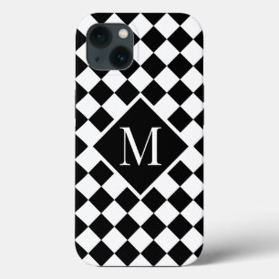Case-Mate iPhone Case Chic Monogramme noir blanc À damiers Motif
