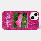 Coques Case-Mate iPhone Chic Monogramme Parties scintillant rose Photo per (Verso (horizontal))