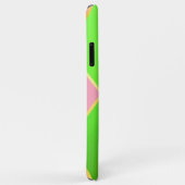 Coques Case-Mate iPhone Chic Monogrammed rose et Jacquard vert (Dos/Droite)