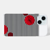 Coques Case-Mate iPhone Chic Nautical Black & White Striped Personalized (Verso (horizontal))