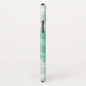Coques Case-Mate iPhone Chic Neo Mint Vert Aquarelle Fissures Avec Nom (Dos/Droite)