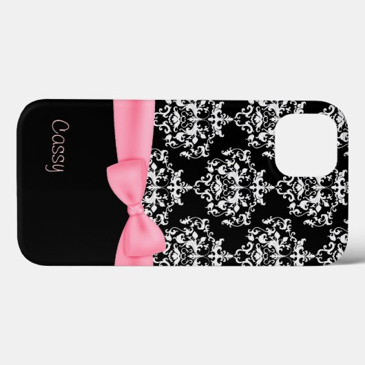 Coques Case-Mate iPhone Chic noir & blanc Damask (Verso (horizontal))