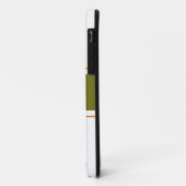 Coques Case-Mate iPhone Chic Olive Green Orange Racing Stripes Sur Blanc (Dos/Gauche)