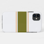 Coques Case-Mate iPhone Chic Olive Green Orange Racing Stripes Sur Blanc (Dos (Horizontal))
