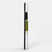 Coques Case-Mate iPhone Chic Olive Green Orange Racing Stripes Sur Blanc (Dos/Droite)