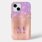 Coques Case-Mate iPhone Chic ombre rose rose rose parties scintillant mono (Verso)