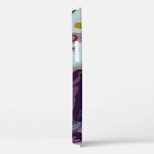 Coques Case-Mate iPhone Chic or violet marbre Monogramme (Verso / Droite)