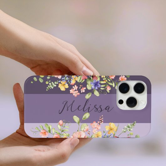 Coques Case-Mate iPhone Chic Palette pourpre fleurit Fleurs sauvages