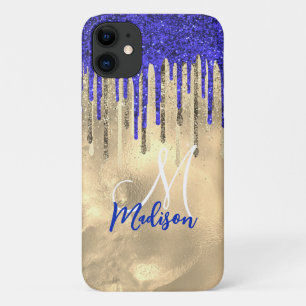 Case-Mate iPhone Case Chic parties scintillant d'or bleu royal gouttes m