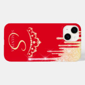 Coques Case-Mate iPhone Chic Parties scintillant Drids Diamonds Tiara Roug (Verso (horizontal))