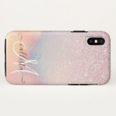 Coques Case-Mate iPhone Chic Parties scintillant rose Iridescente Dégradé  (Dos (Horizontal))