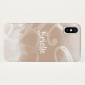 Coques Case-Mate iPhone Chic Pastel Brown Aquarelles Avec Nom (Dos (Horizontal))