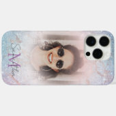 Coques Case-Mate iPhone Chic Pastel Parties scintillant Monogramme & Photo (Verso (horizontal))