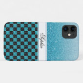 Coques Case-Mate iPhone Chic Personnalisé Blue Sparkle Nom de la Parties s (Dos (Horizontal))