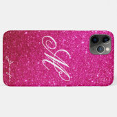 Coques Case-Mate iPhone Chic Personnalisé rose magenta Sparkles Parties sc (Dos (Horizontal))