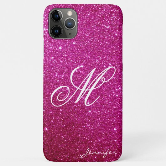 Coques Case-Mate iPhone Chic Personnalisé rose magenta Sparkles Parties sc (Dos)