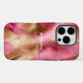 Coques Case-Mate iPhone Chic Pink Gold Faux Fur (Verso (horizontal))